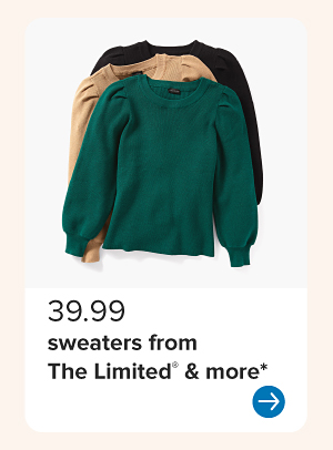 39.99 sweaters from the Limited.