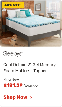 Cool Deluxe 2 inch Gel Memory Foam Mattress Topper