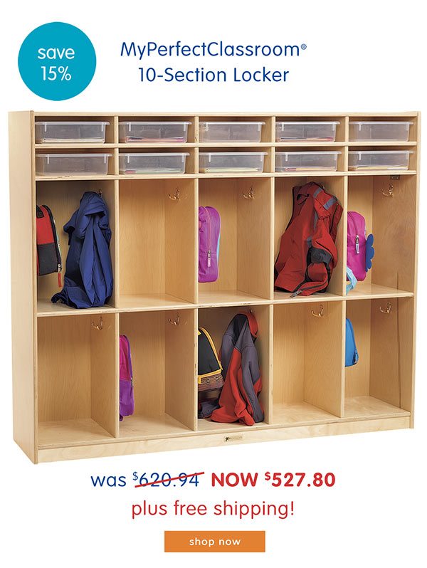 MyPerfectClassroom® 10-Section Locker was $620.94, now $527.80 plus free shipping