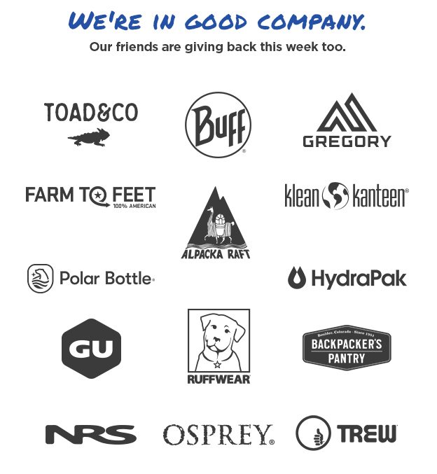 We're in good company. Our friends are giving back this week too.