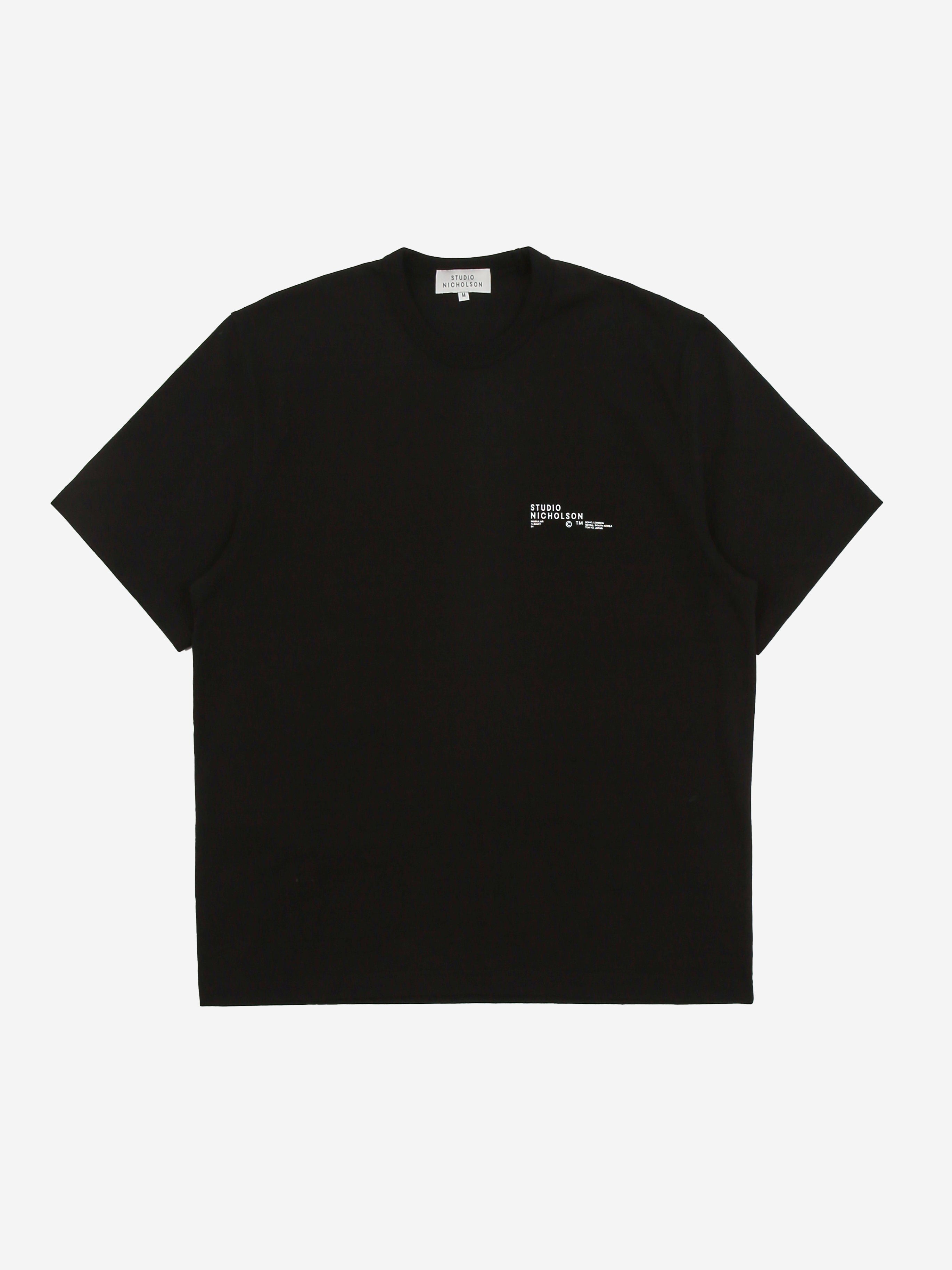 Image of Studio Nicholson Module Logo Box Fit T-Shirt - Black