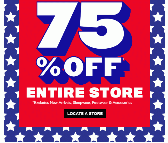 Entire Store 30% to 75% Off