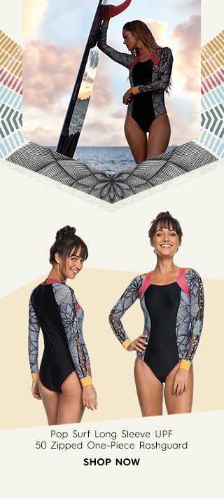 Product 4 - Pop Surf Long Sleeve UPF 50 Zipped One-Piece Rashguard