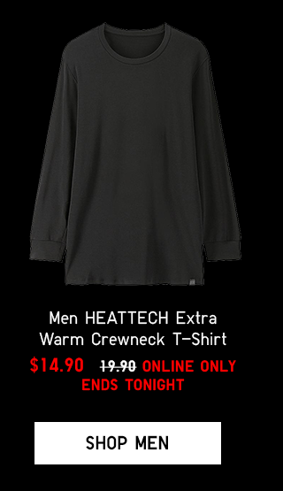 MEN HEATTECH EXTRA WARM CREWNECK T-SHIRT $14.90 - SHOP MEN