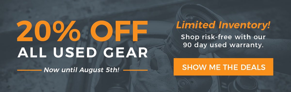 Save at least 20% on all in-stock used equipment!