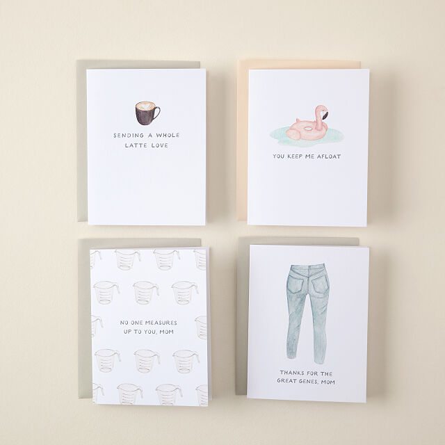 Pun Greeting Cards for Mom - Set of 4