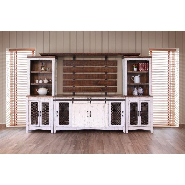 Pueblo Rustic White Entertainment Center