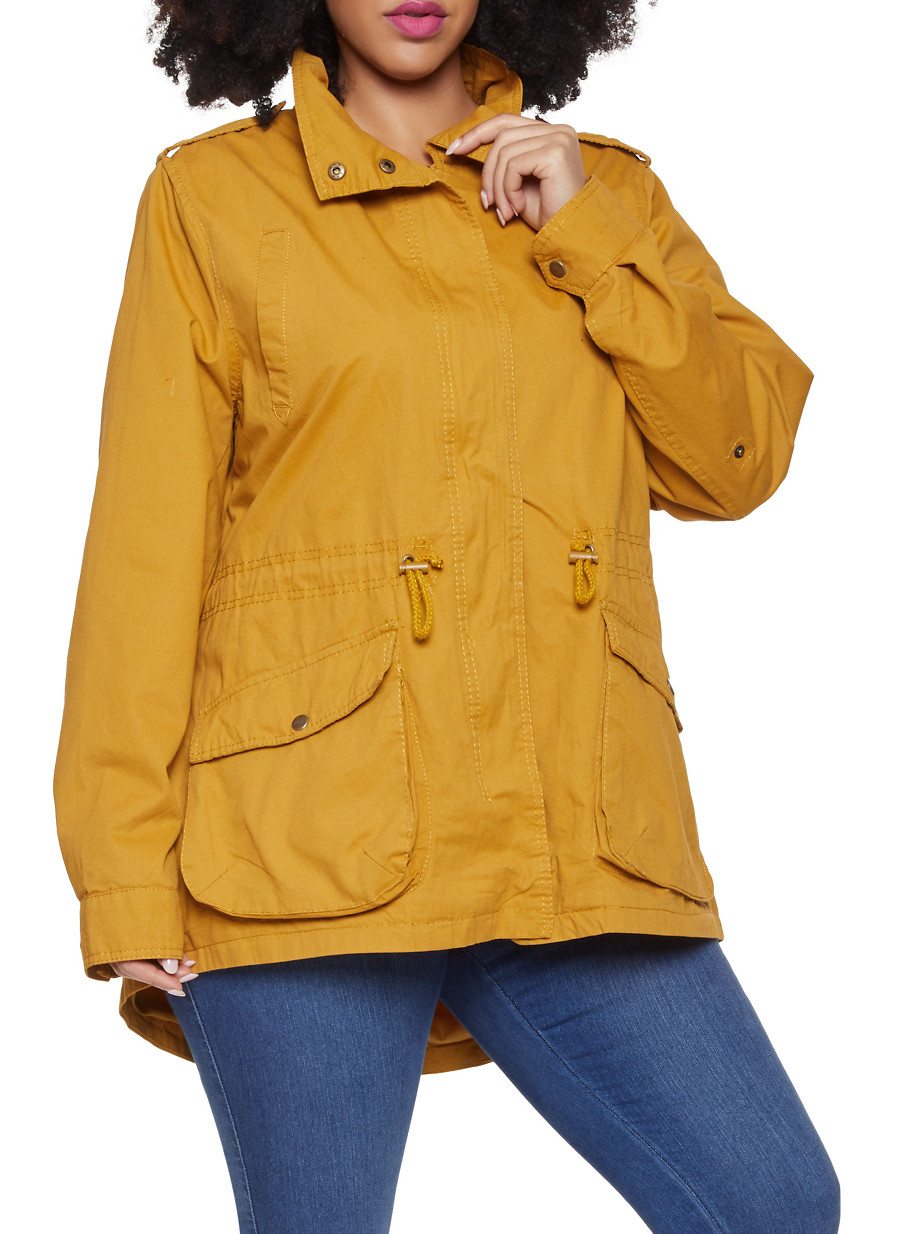 Plus Size Twill Anorak Jacket