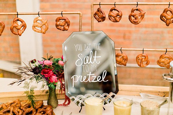 wedding pretzel bar