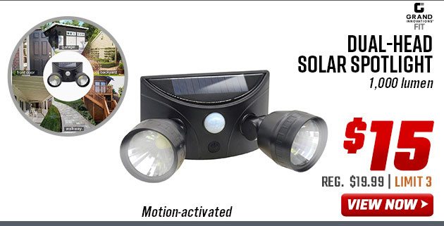 Grand Innovations Dual-Head Solar Spotlight