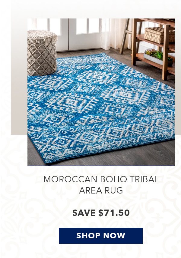 Moroccan Hype Boho Vintage Tribal Blue and White Area Rug | SHOP NOW
