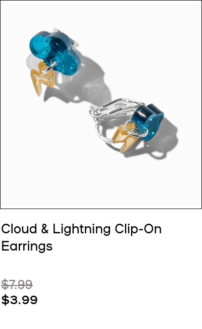 Cloud & Lightning Clip-On Earrings
