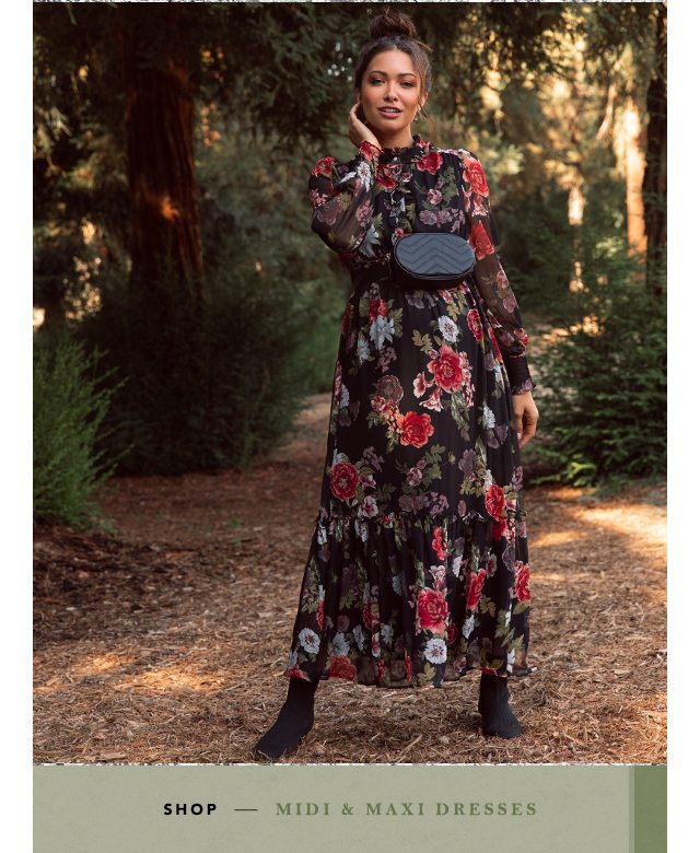 Shop Midi + Maxi Dresses