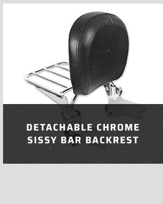 Detachable chrome sissy bar backrest