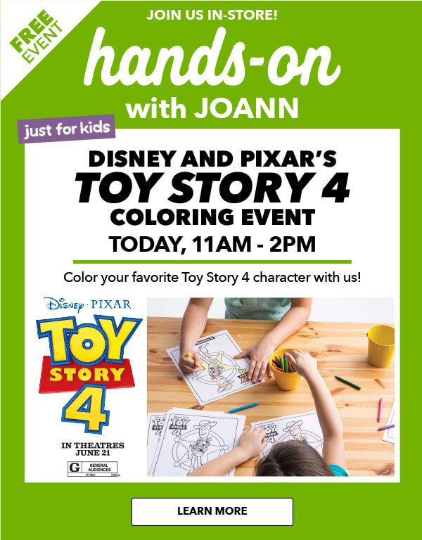 Image of Kids' Crafting Event 6/8: Toy Story 4.