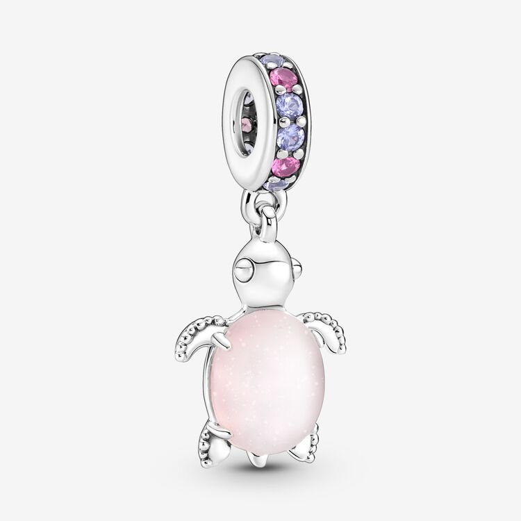 Pandora Murano Glass Pink Sea Turtle Dangle Charm