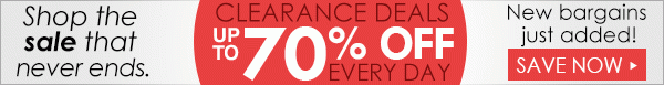 Clearance deals up to 70% off