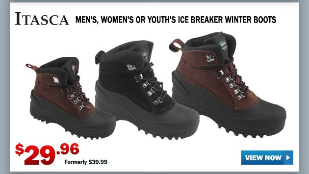 ITASCA MEN'S, WOMEN'S OR YOUTH'S ICE BREAKER WINTER BOOTS