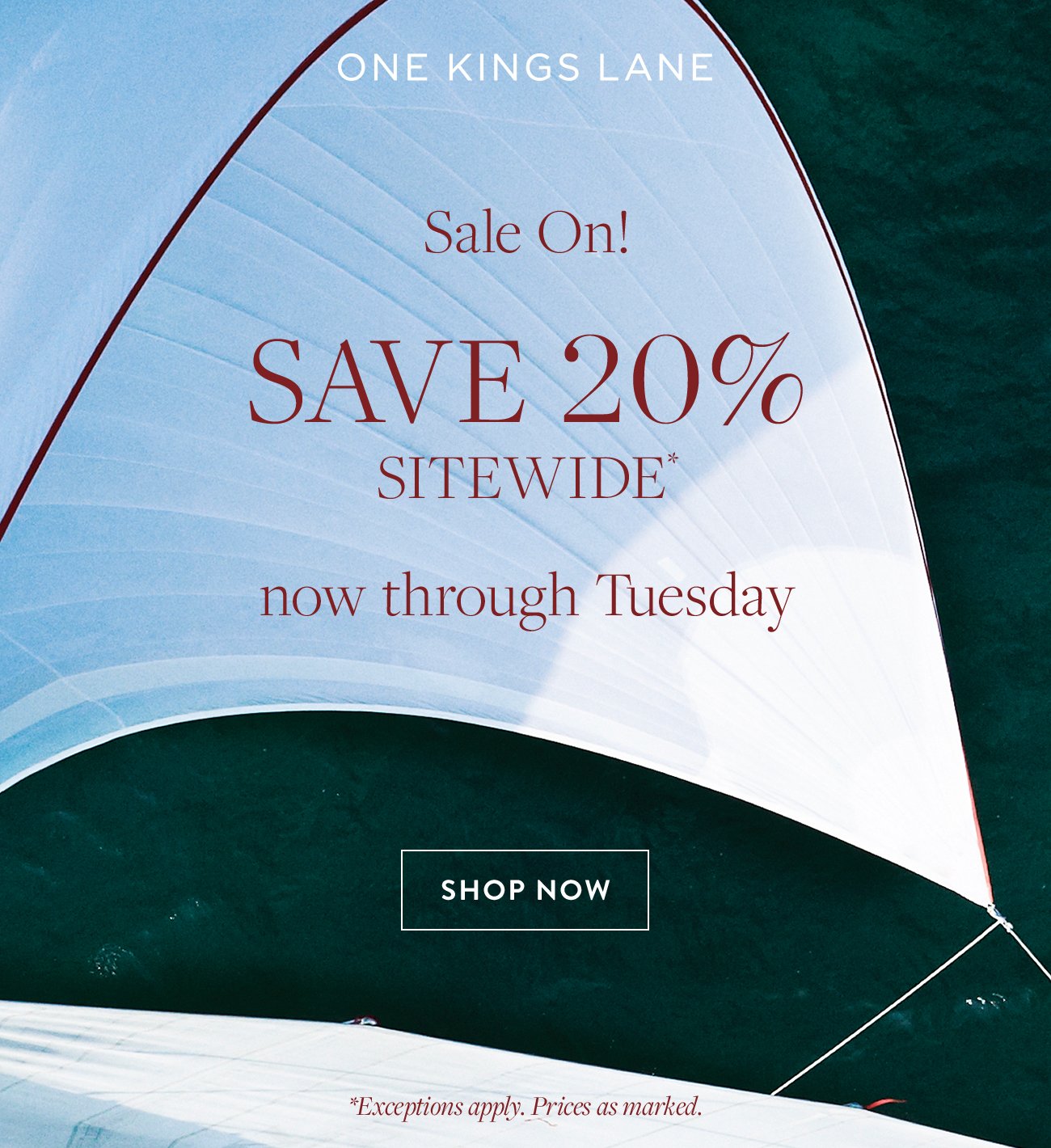 Save 20% sitewide now through Tuesday