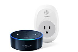 Amazon Echo Dot 2nd-gen Voice-controlled Bluetooth Information Speaker + TP-Link Smart Plug