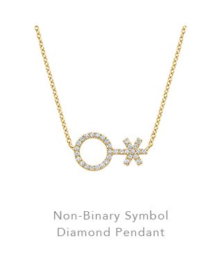 Non-Binary Symbol Diamond Pendant