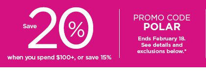flash sale take 20% off using promo code POLAR. shop now.
