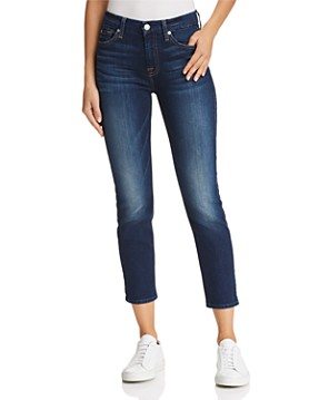 7 For All Mankind Kimmie Crop Skinny Jeans in Phoenix River - 100% Exclusive