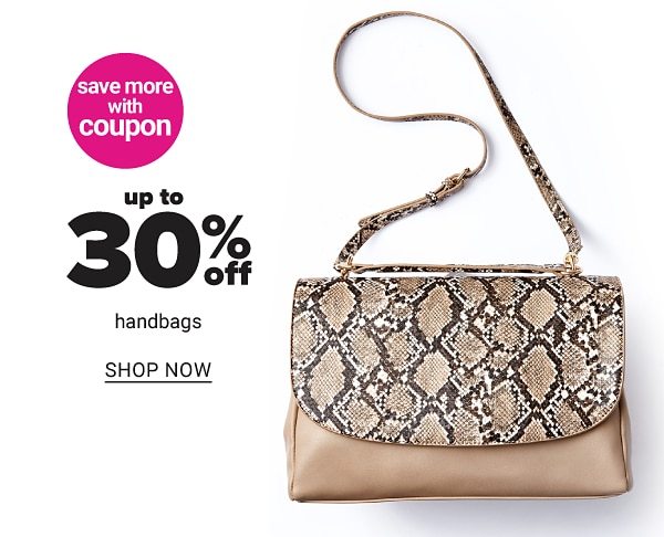 Up to 30% Handbags - Shop Now