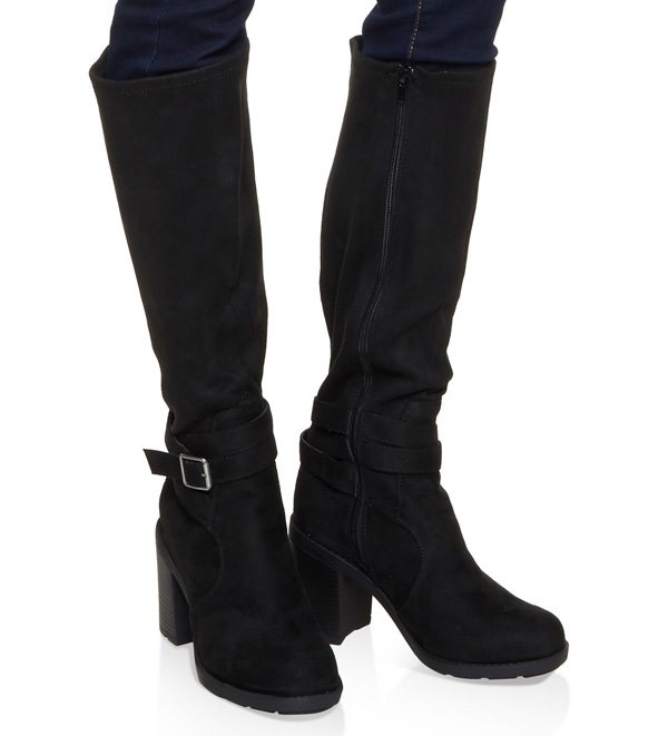 Buckle Detail High Heel Boots