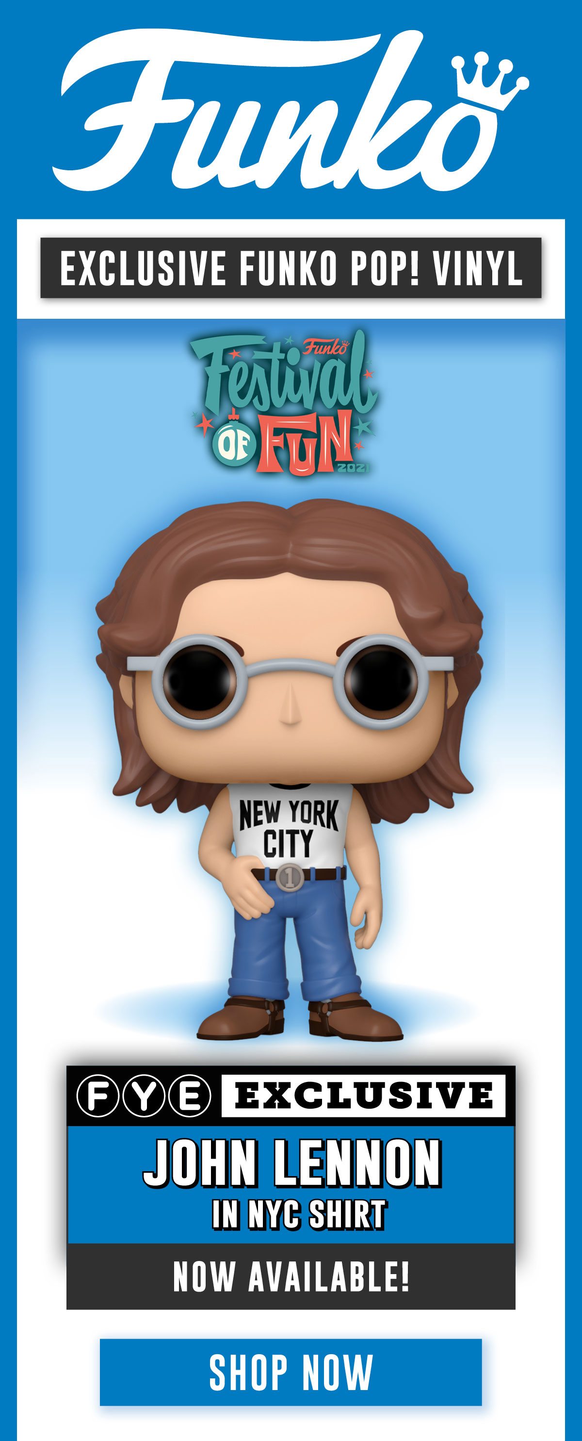 FYE Exclusive John Lennon in NYC Shirt POP