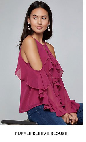 RUFFLE SLEEVE BLOUSE