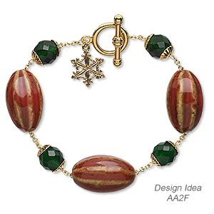 Bracelet with Ceramic Beads and Czech Fire-Polished Glass Beads