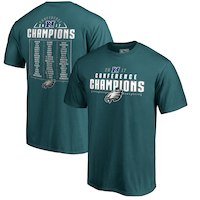 Men's Philadelphia Eagles NFL Pro Line by Fanatics Branded Midnight Green 2017 NFC Champions Cover 2 Roster T-Shirt