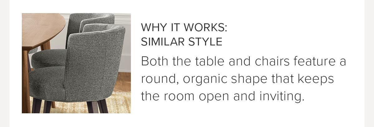 Why it works: Similar style.