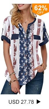 Roll Tab Sleeve Star Print Blouse