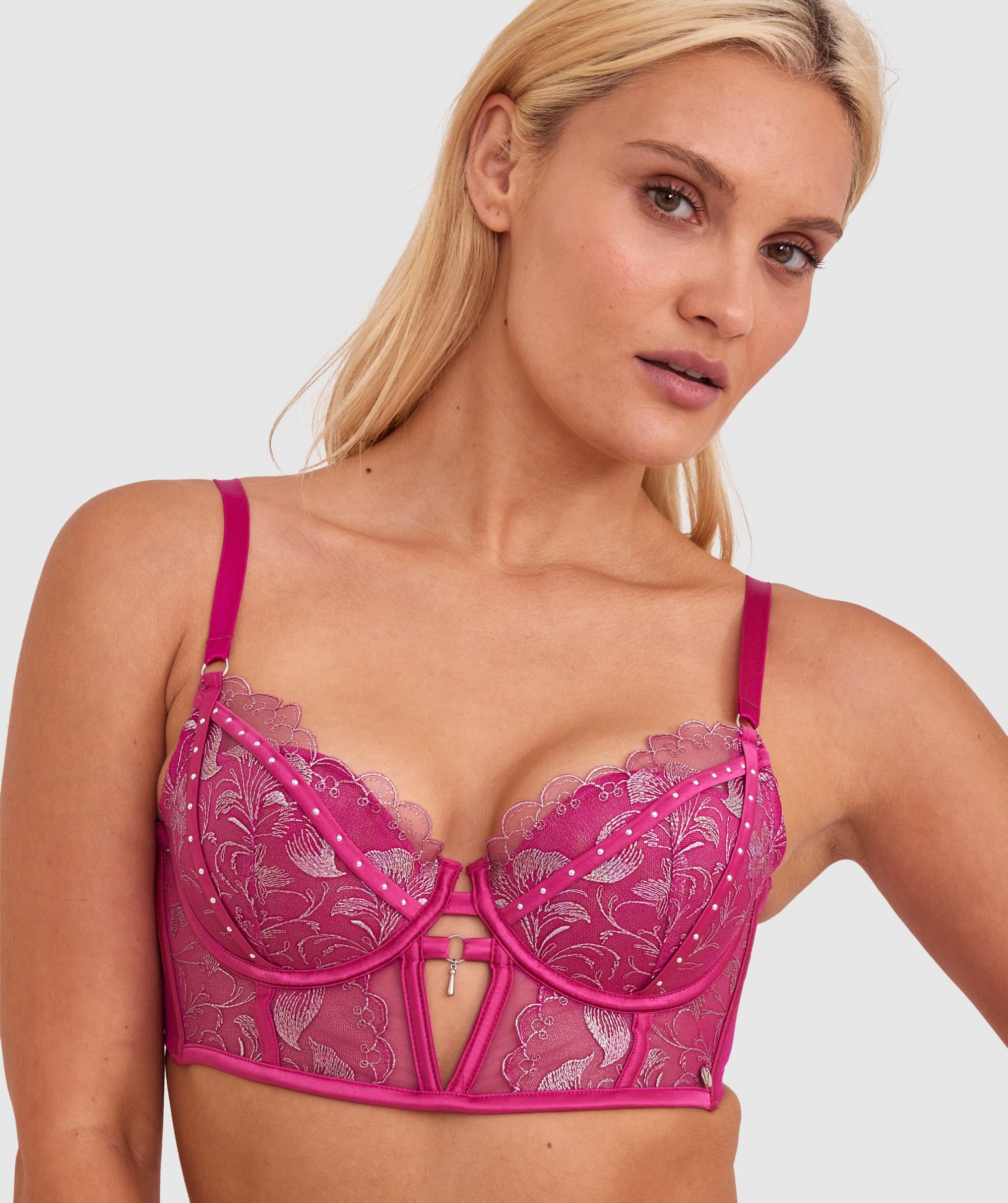 Vamp Dolce Push Up Longline Bra - Pink