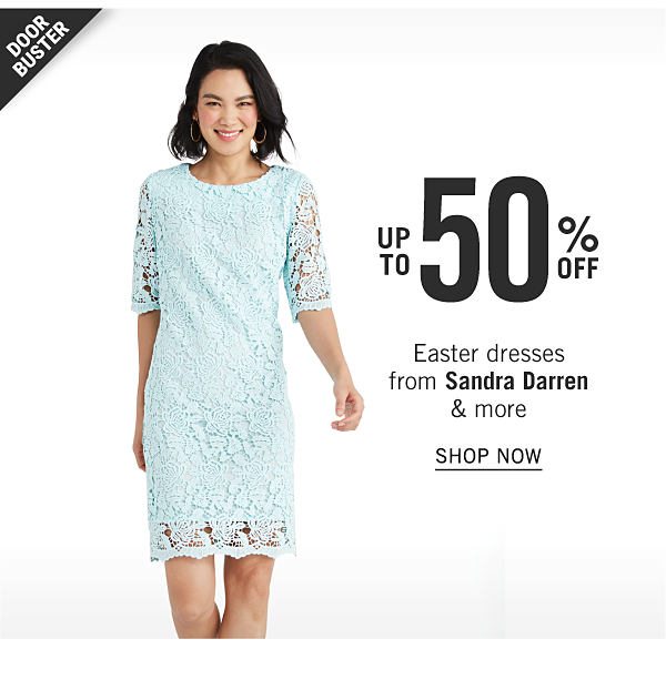 Doorbuster - Up to 50% off Easter dresses from Sandra Darren & more. Shop Now.