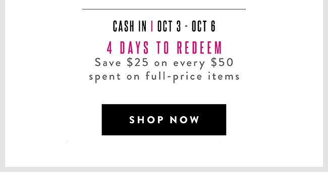 Earn Double Diva Dollars and Redeem Oct 3-6