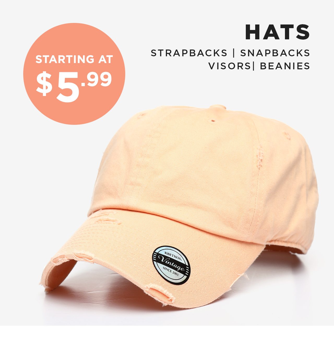 Shop Hats starting at $5.99