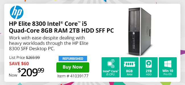 HP Elite 8300 i5 8GB 2TB SFF w/ 1yr Warranty | 41039177 | Shop Now