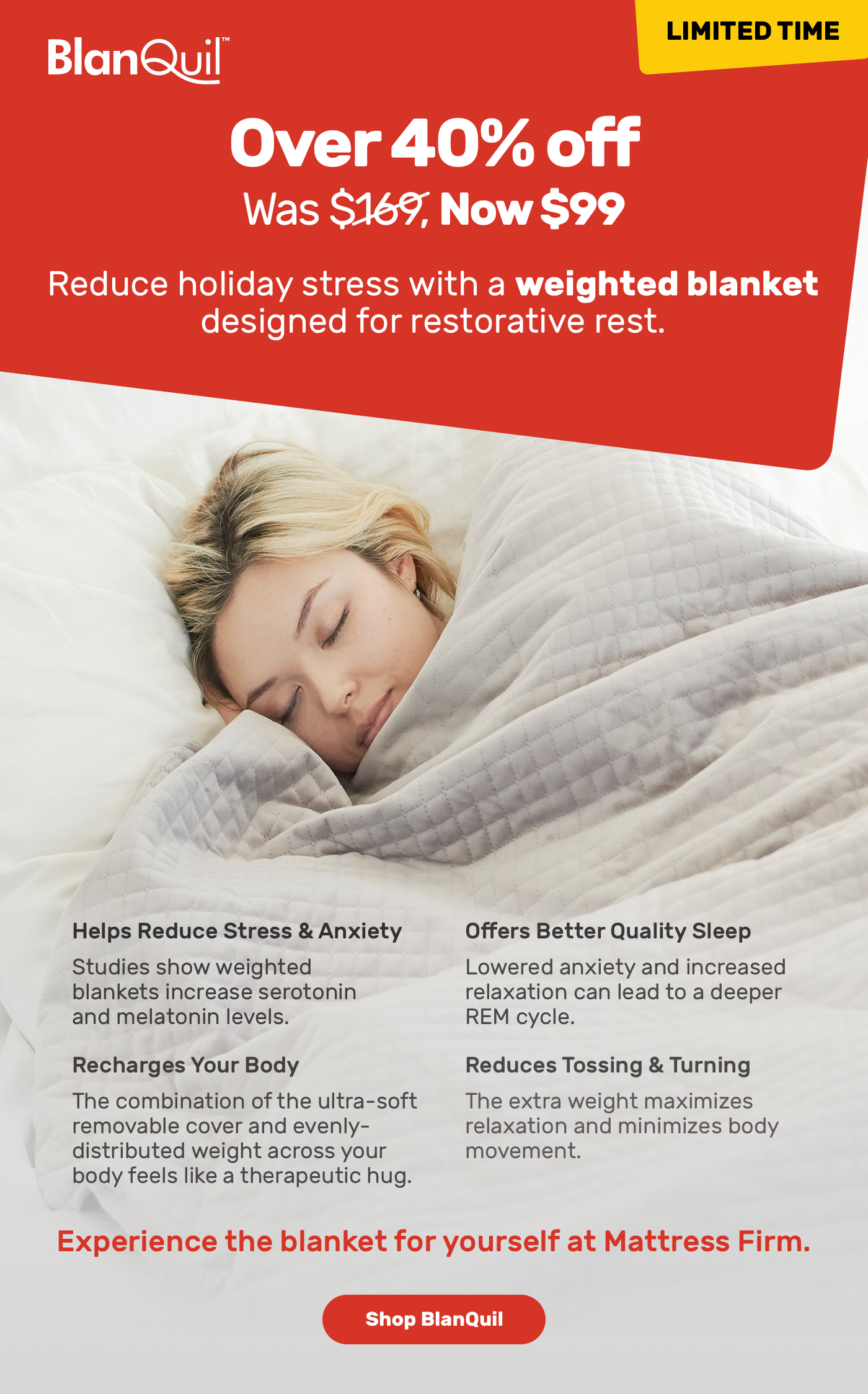 BlanQuil Limited Time Over 40% off. Reduce holiday stress with a weighted blanket designed for restorative rest. 