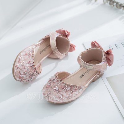 Girl's Round Toe Closed Toe Leatherette Flat Heel Flats Flow...