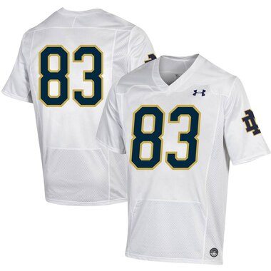Under Armour #83 Notre Dame Fighting Irish White Replica Football Jersey