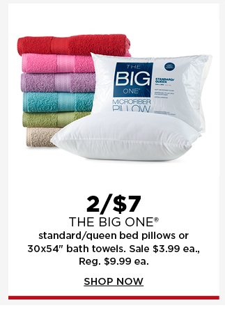 2 for $7 the big one standard/queen bed pillows or 30x54