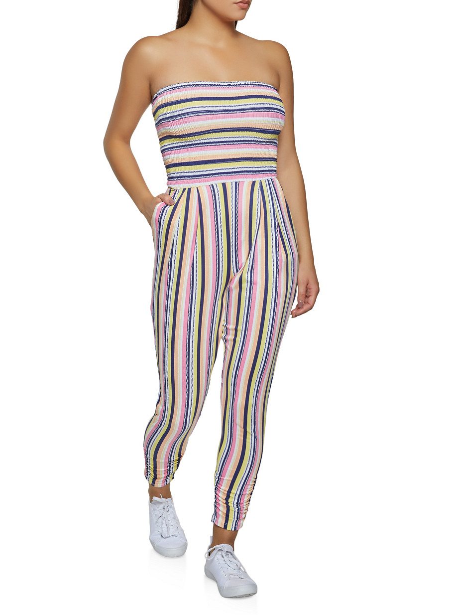 Striped Tube Jumpsuit