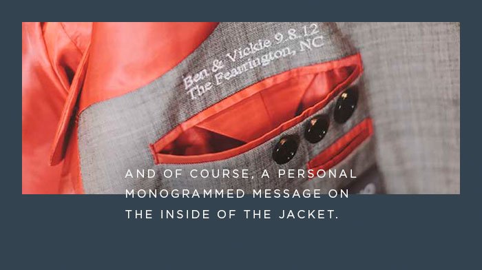 And of course, a personal monogrammed message on the inside of the jacket.