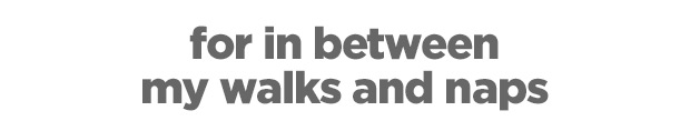 For in between my walks and naps 