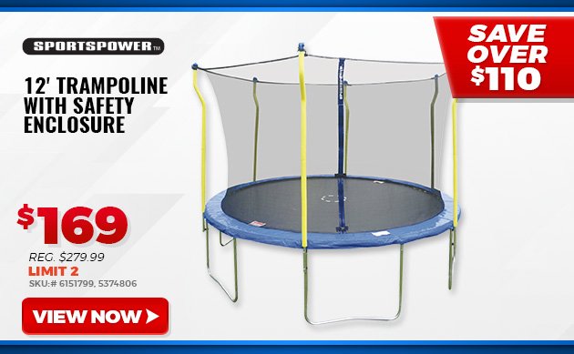 Sportspower 12' Trampoline with Safety Enclosure