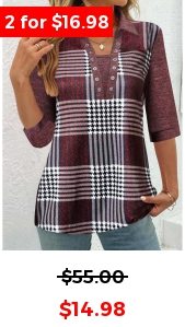 Plus Size Deep Red Eyelet Plaid Blouse