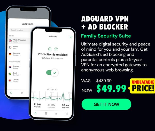 AdGuard VPN + Ad Blocker Family Security Suite